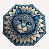 1pc Cat Mandala Automatic Open 8-Rib Windproof Umbrella, Travel & Commuting, Suitable for All Seasons