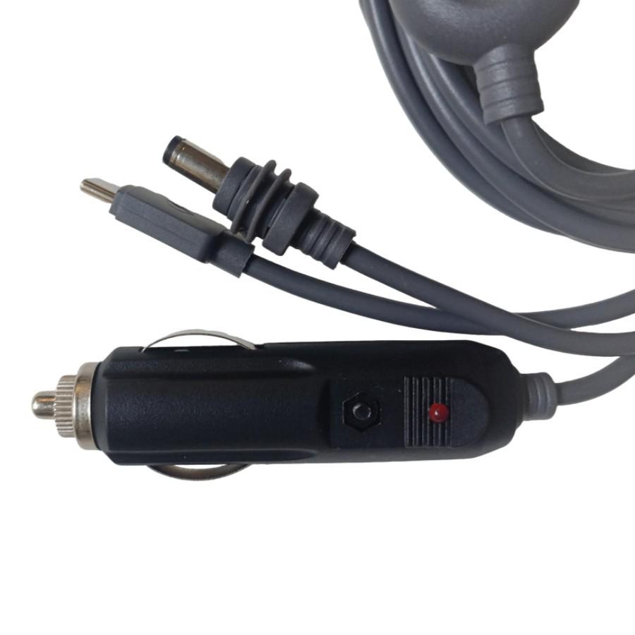 Compact 12V Three-Port Car Charger with DC5521 Sealing Ring for Cigarette Lighter