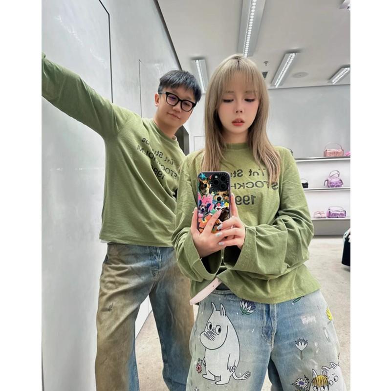 2025 Unisex Loose Fit Long Sleeve Cotton Linen Tee With Floral Print Lightweight UV Protection Shirt