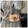 New Crocodile Pattern Texture Girls Shoulder Bag Bag Love Lock Accessories Small Bag Girls Go Out Small Bag
