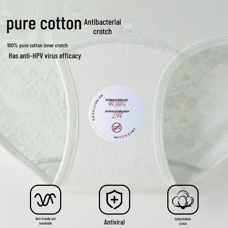 LANGSHA Anti-HPV Antibacterial High-Waist Seamless Cotton Briefs