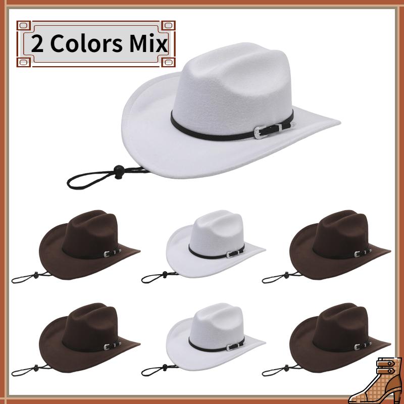 3-24PCS Cowboy Hats Wedding Western Cowboy Hats Party Bachelorette Cowgirls Hats with Shapeable Wide Brim for Party Guests Gifts
