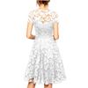 Women's Fashionable Round-neck Short-sleeved Lace-trimmed Dress