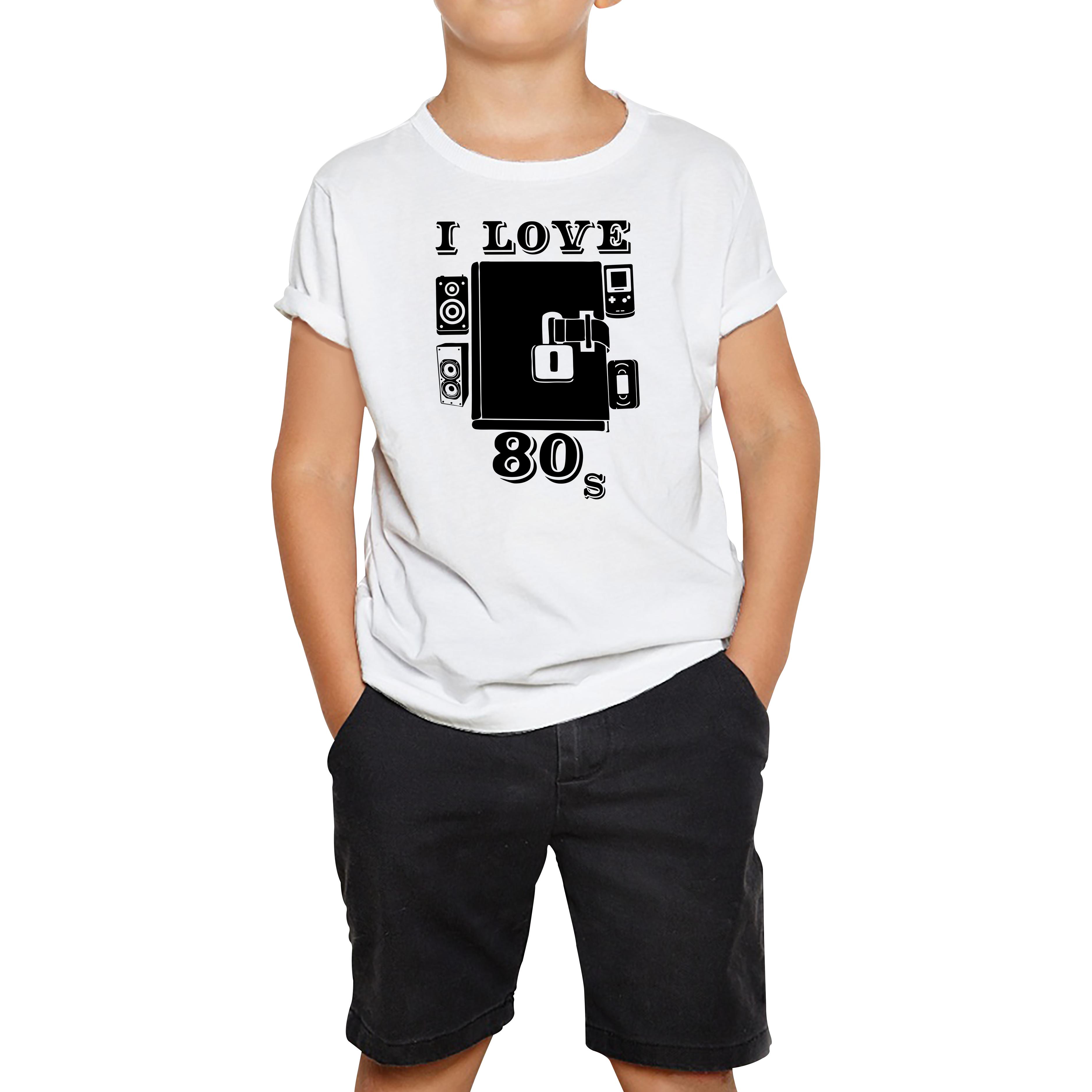 I Love 80s Dairy Old Music Kids T Shirt 140