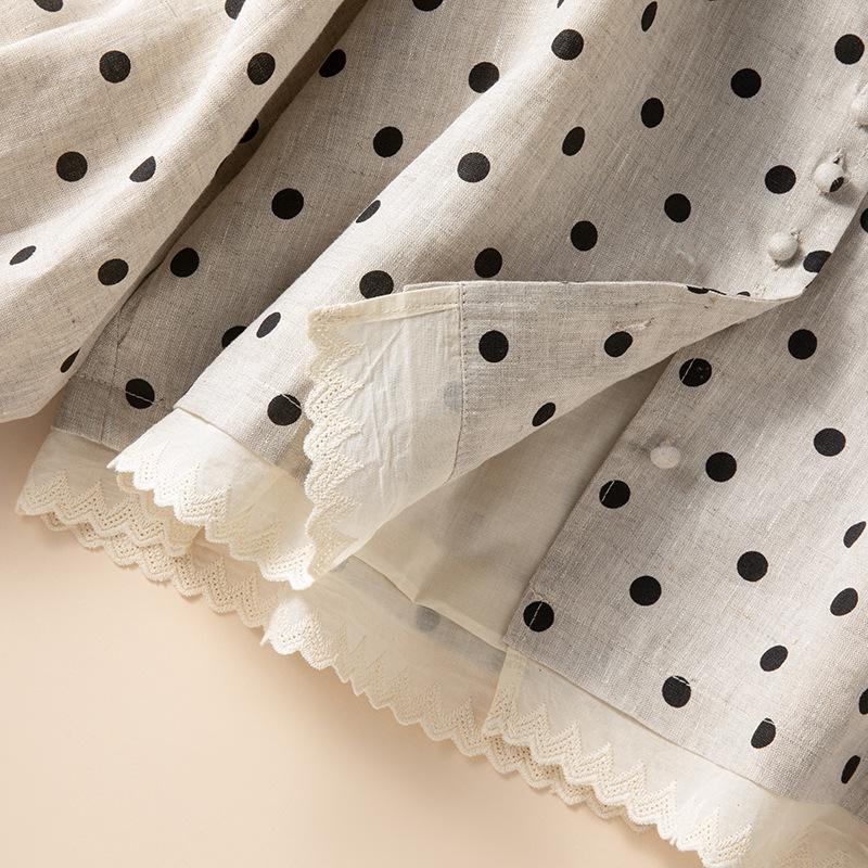 Women's Retro Polka Dot Loose Cardigan - Plus Size Long Sleeve Casual Top