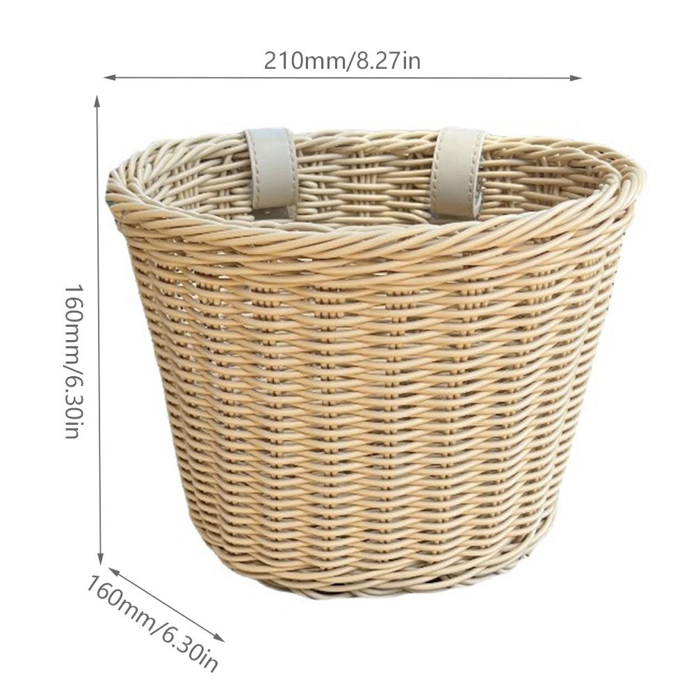 Bicycle Basket Rattan Wicker Bike Front Basket for Small Dogs Cats Pet Carrier Bag Waterproof for Camping Cycling Accessories