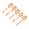 5 Stück Holzlöffel Langer Griff Holzkelle zum Mischen Rühren Kochutensil Werkzeug Holzfarbe