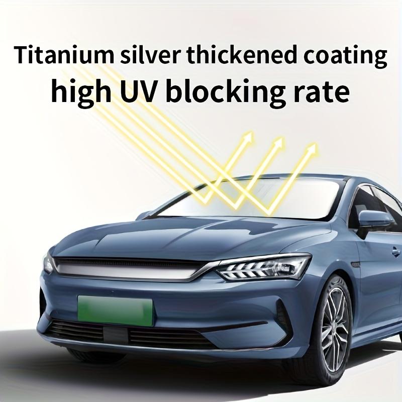 Car Sun Visor Silvery Coated Fabric,Front Window Shade Curtain,Universal Car Interior Windproof Insulation Sunshade - Ideal Gift