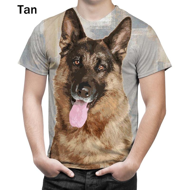 Móda Muži Osobnost Tričko Psí malba Německý ovčák Tričko s 3D potiskem Krátké rukávy Neformální 3D tričko Pánské topy