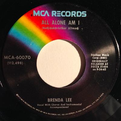 7inch Record BRENDA LEE - All Alone Am I / I'm Sorry MCA60070 MCA Records US Pop Used