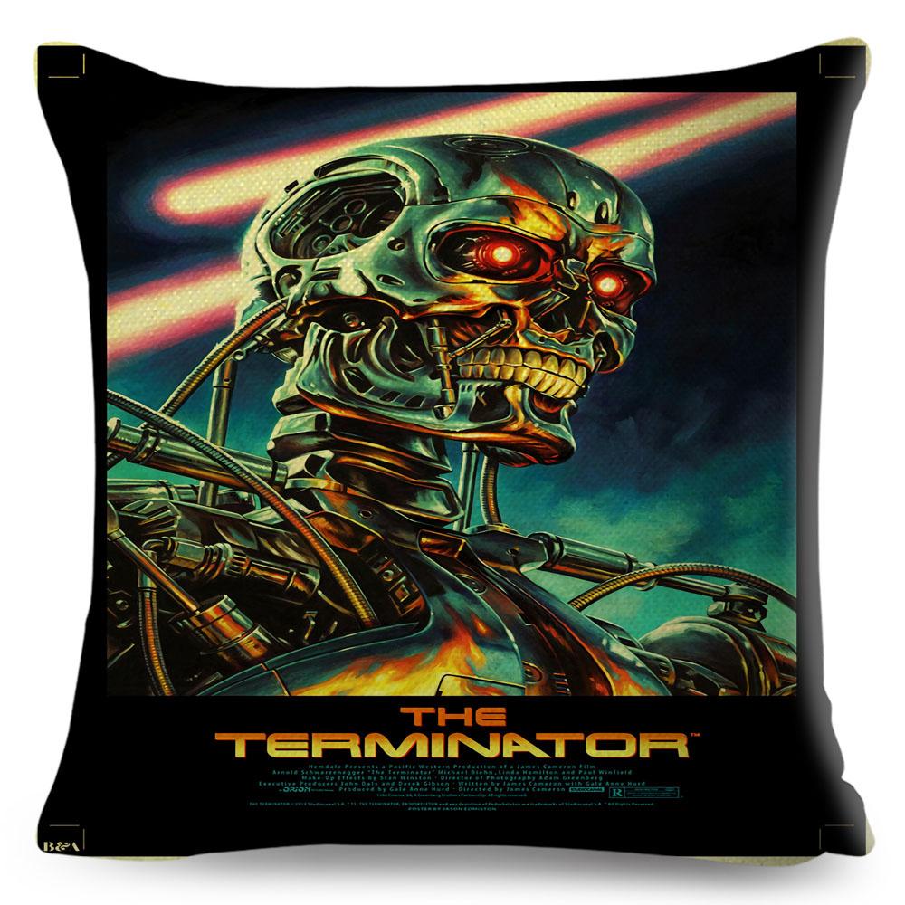 The Terminator T Cushion Cover Decor Classic Movie Robot Warrior Pillowcase Polyester Pillow Case for Sofa Home Car Xcm