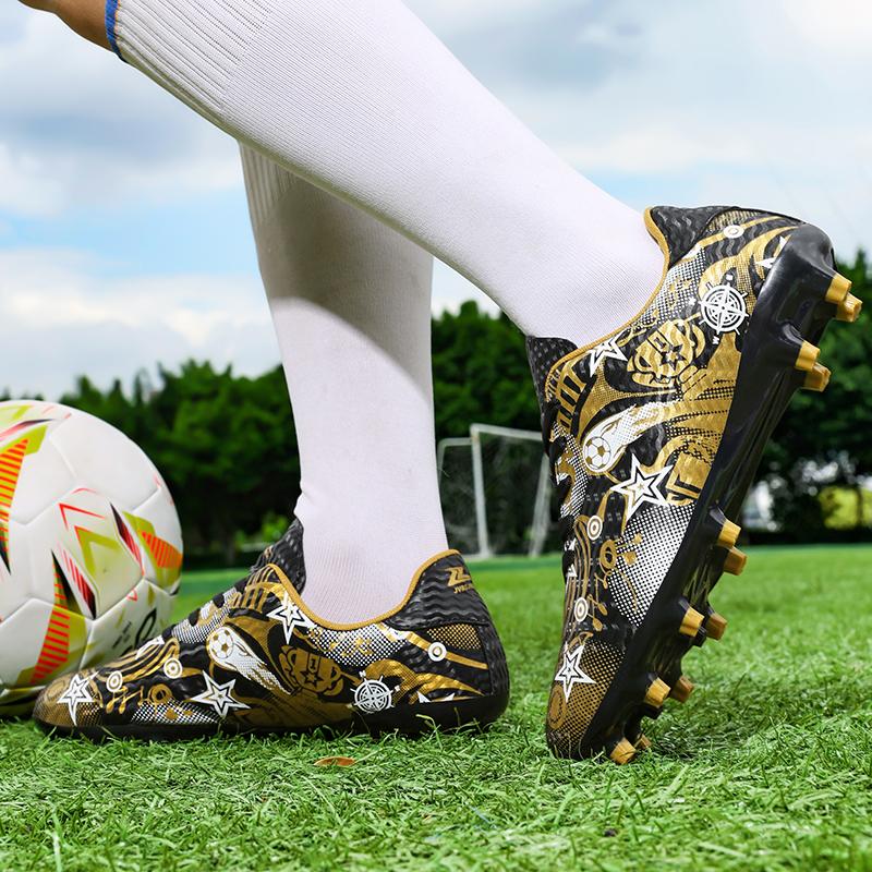 31-44 Boys Leather  Football Boots Men's Professional Artificial Turf Training Football Boots for Girls