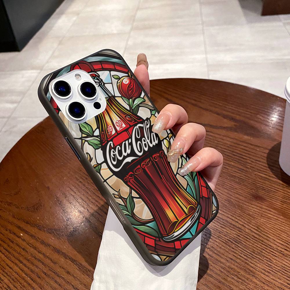 

Hot C-Coca Drinks C-Cola For IPhone 17 16 15 Plus Pro Max 12 14 Plus 11 13 Wave Corrugated Stripe Funda Phone Cover iPhone 17 Pro