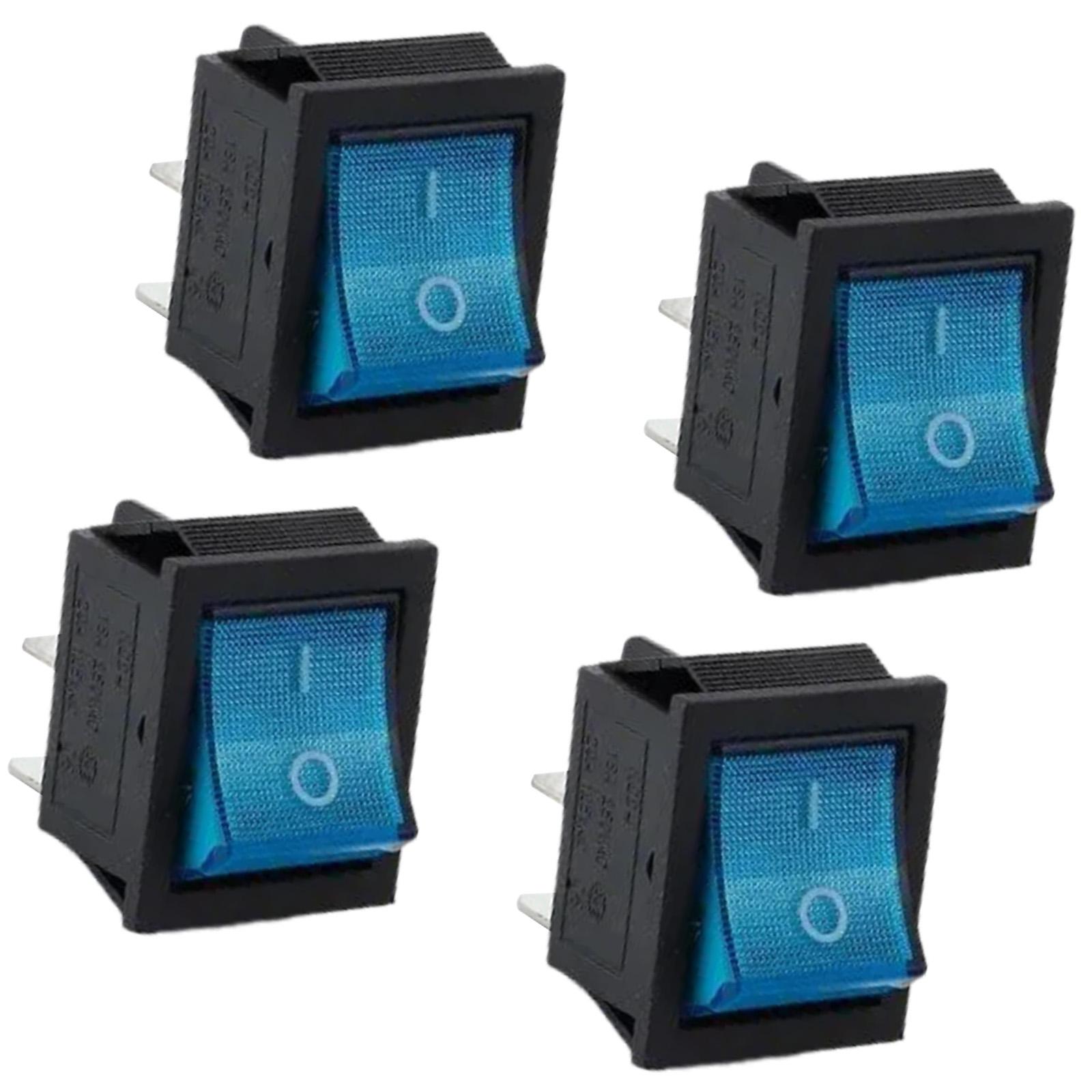 

4Pieces Rocker Switches Designs for Multipurpose Circuit Connection With Bright LED Indicators Light Home Accessory