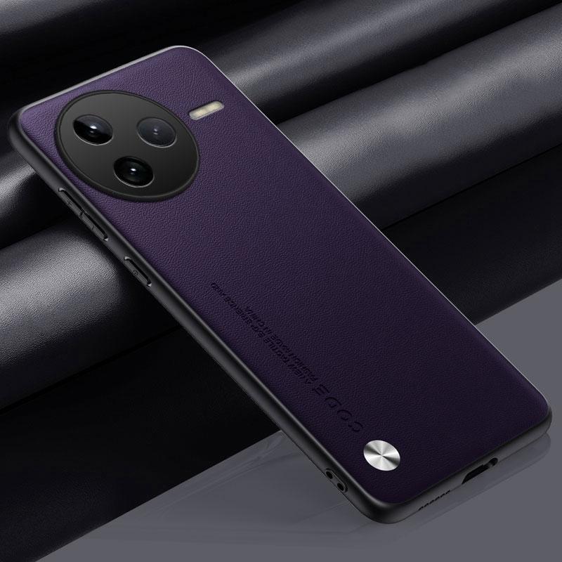 Luxury PU Leather Case For Xiaomi Poco F7 Pro 5G Back Cover Matte Silicone Shockproof Full Protection Phone Case For PocoF7 Pro
