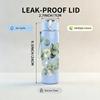 1PC Eucalyptus Leaf Botanical Print 750ml Color Plastic Sports Water Bottle Leakproof Flip Straw Lid Suitable for Sports Office Home Use