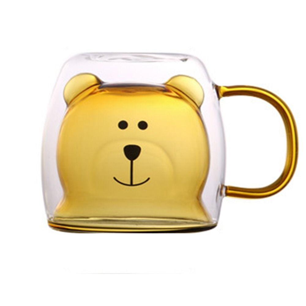 250ml Glass Cup Transparent Coffee Mug Personal Bear Tea Coffee Cup Kitchen supplies