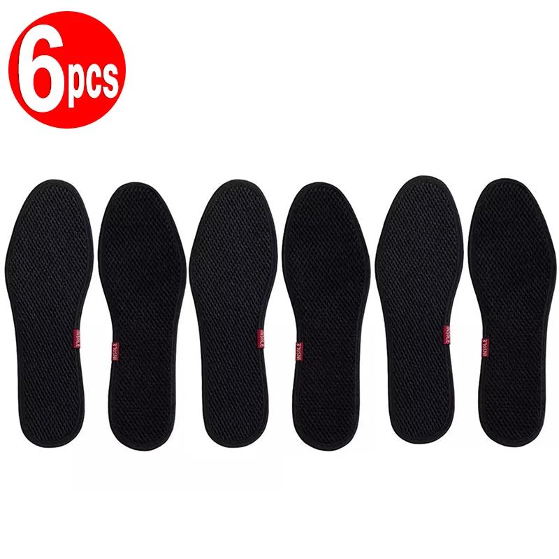 2-6Pcs Bamboo Insole Deodorant Insoles Mesh Breathable Absorb-Sweat Shoe Pads Sport Insert Light Weight Cushion for Men Women