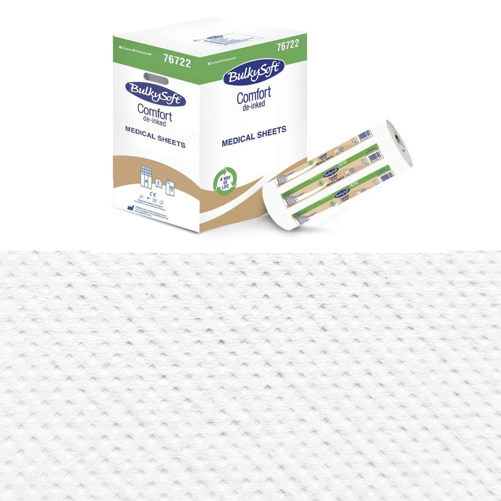 Medical Pad Roll 50cm X 46m White 17g Bulkysoft Comfort De-Inked 9 Rolls (1215 Pieces 50cm X 34cm)