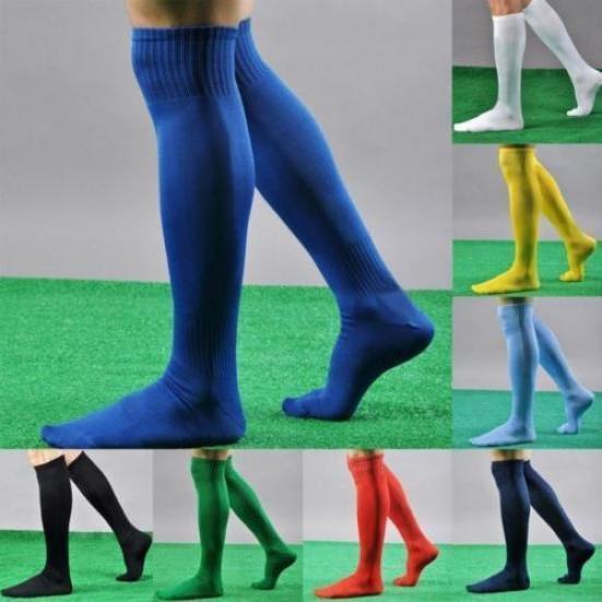 Kids Cotton Sport Football Soccer Plain Long Calf Support Socks Baseball Hockey
