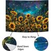 Heynvioo Sunflower Tapestry Galaxy Space Tapestry Fall Yellow Floral Plants Tapestries Starry Sky Mountain Nature Tapestries Wall Hanging for Home