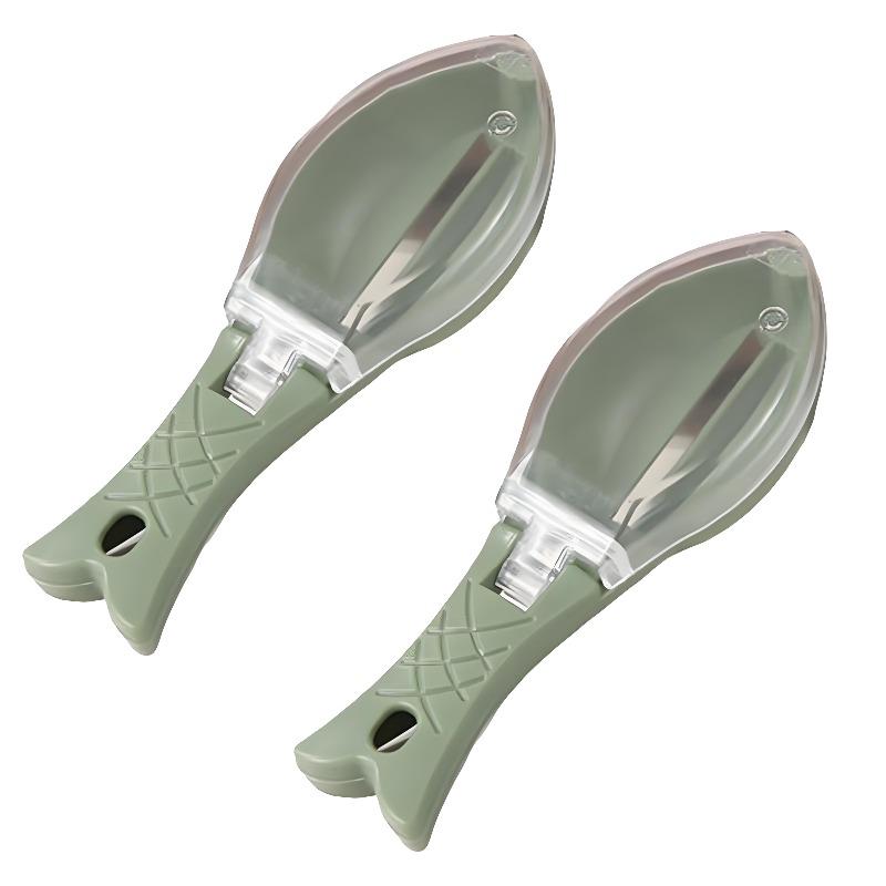 2pcs Fish Scale Scraper Fish Skin Brush Seafood Tools Fast Remove Fish Scraper Cleaning Knife Kitchen Accessories