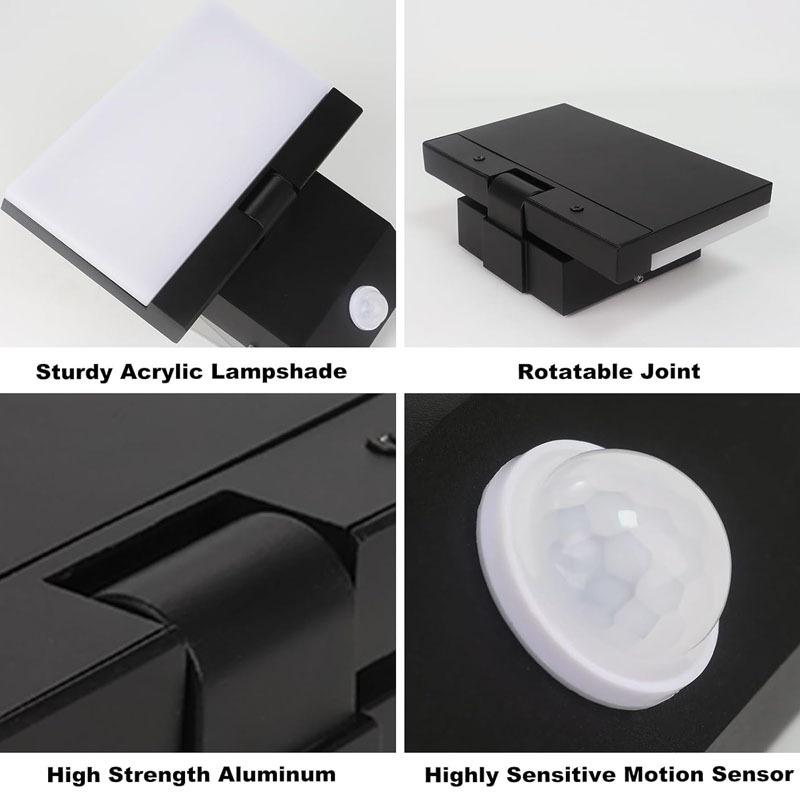 IP65 Waterproof Sensor Wall Lamp LED Outdoor Wall Light Adjustable Angle Wall Lights  Aluminum Alloy Entrance Corridor Balcony