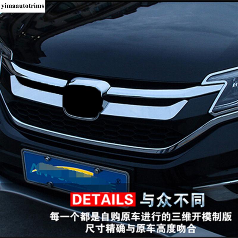 Car Front Grille Grill Engine Lid Strip Decoration Cover Trim For Honda CRV CR-V 2015 2016 Stainless Steel Accessories Exterior