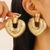 European & American Retro Petal Long Earrings - Influencer Style, Matte, Geometric Design for Women