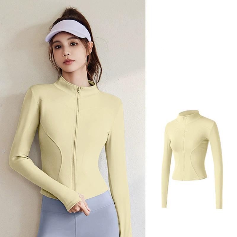 Summer Women's Sun Protection Jacket with Stand-up Collar Waist-Cinching Slim-Fit Long Sleeve Cardigan Yoga Top