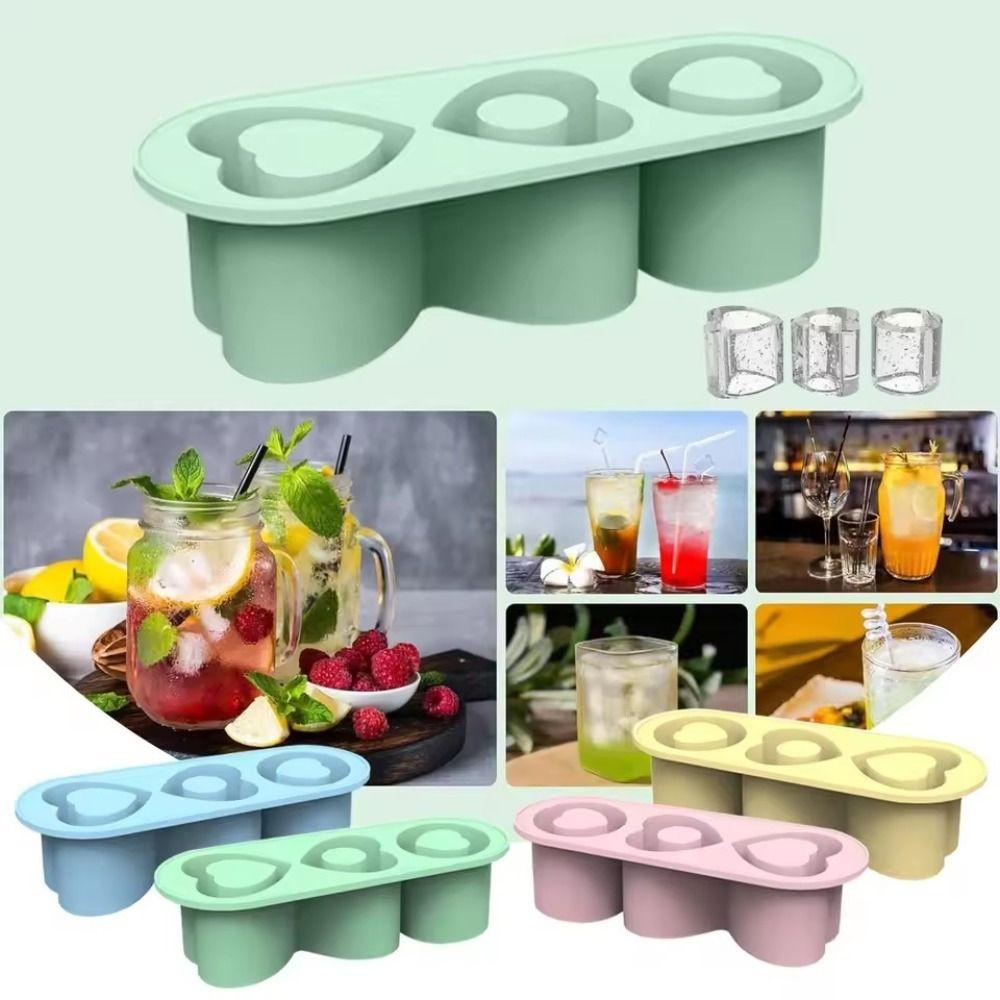 

Heart shape Ice Cube Tray 3-Grid Ice Cube Maker for Stanley Tumbler Cup for Stanley Tumbler Cup синій