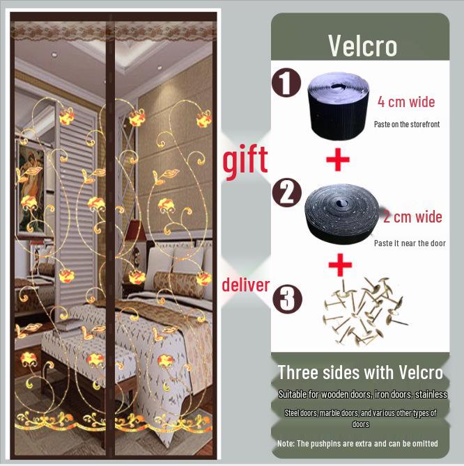 Velcro Magnetic Anti-Mosquito Screen Door - Silent & Encrypted for Bedroom Use