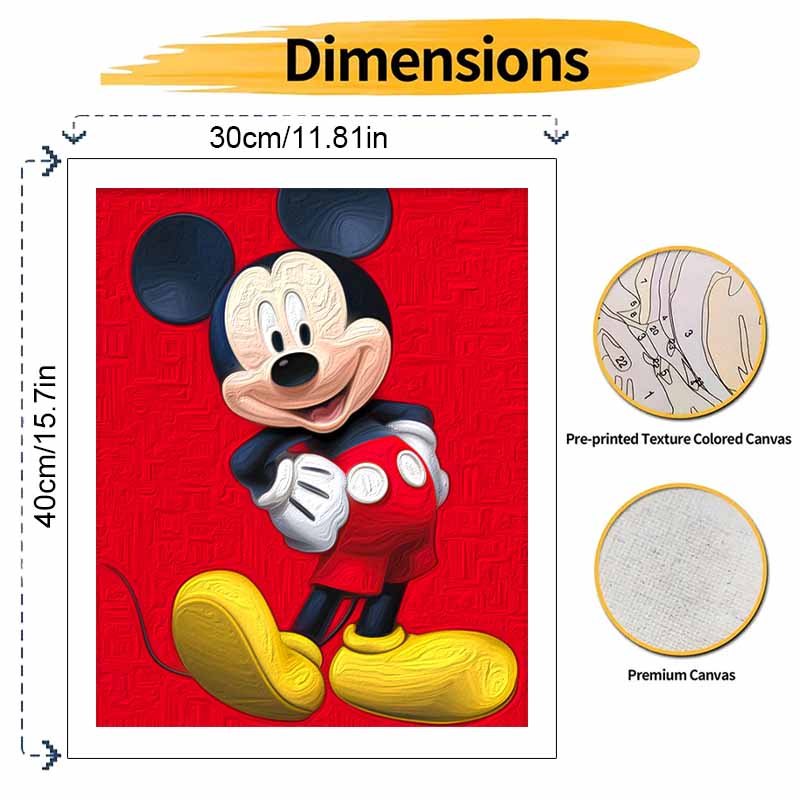 Disney Paint By Number Kit Mickey Mouse Art Drawing Canvas DIY Picture Home Decor Supplies For Adults Bedroom Wall Living Room Gift