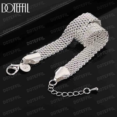 925 Sterling Silver 10mm Woven Bracelet Fashionable Wedding Jewelry