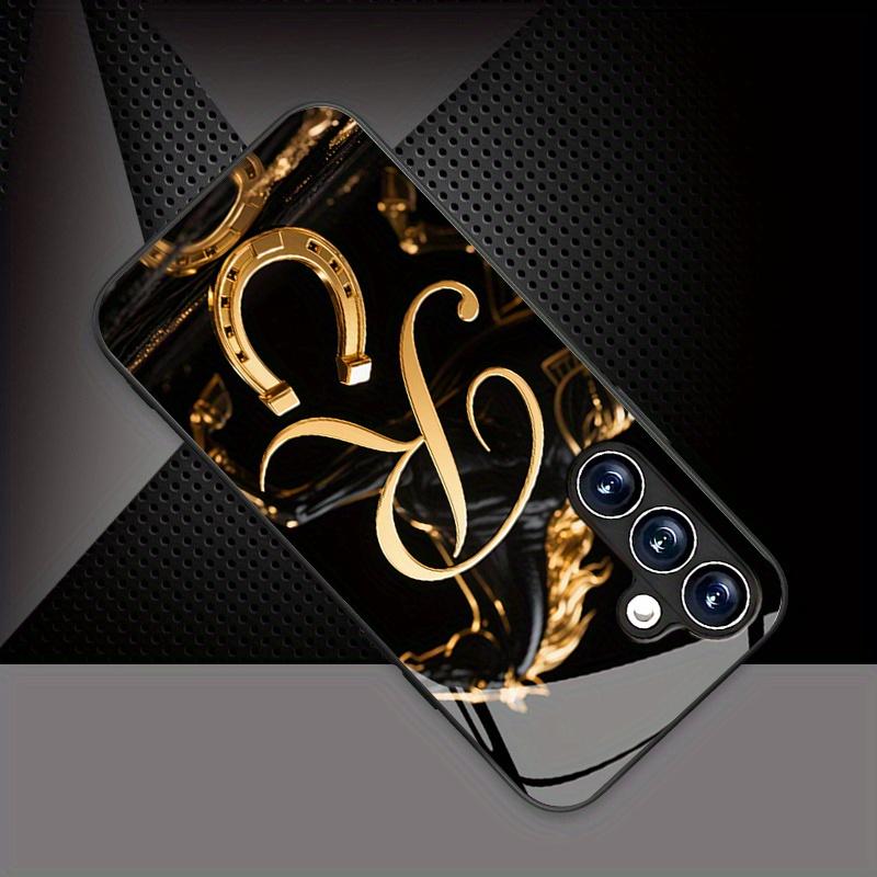 Golden Letters Durable PhoneCase Glass PhoneCase for Samsung Galaxy S26 S25 S24 S23 S22 S21 FE Ultra Plus Men's Style Business