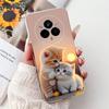 For Realme 14 Pro 14Pro+ Elegant Floral Cat Printed Phone Case For Realme 14 Pro Plus 14Pro 5G Soft Silicone TPU Cases