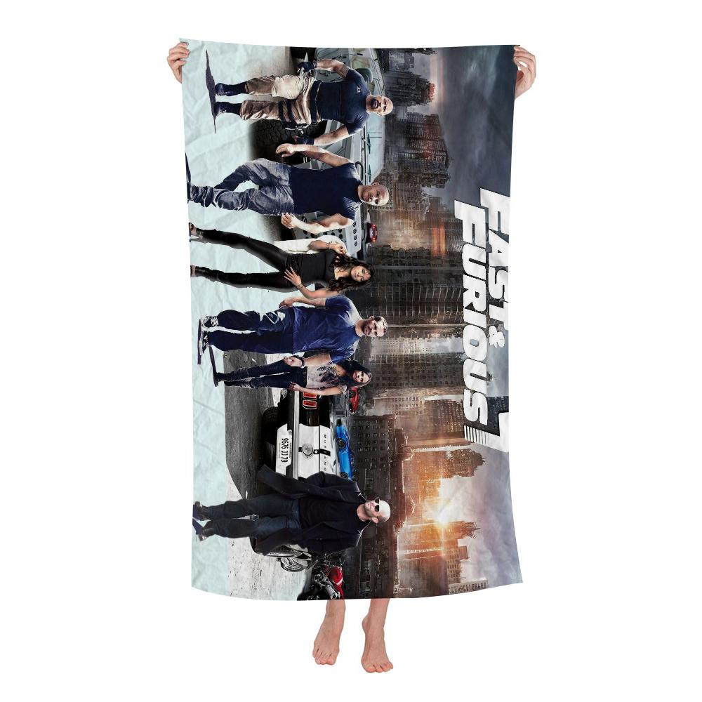 Fast Furio Bath Towel Microfiber Soft Water Absorbing Breathable For Girl Kids Decorative Cartoon Beach Towel