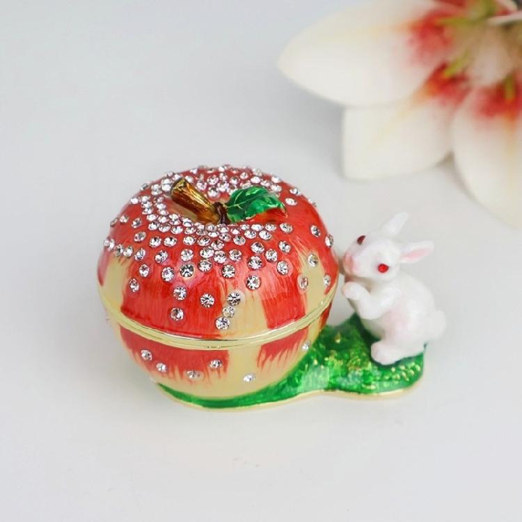 Charming Enamel Squirrel Fruit Designed Alloy Jewelry Box Jewelry Organizers Ideal For Gift Giving And Home Decors