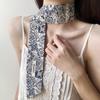 Flower Polka Dot Scarf Ribbon Narrow Long Scarves Sweet Floral Scarf  Outdoor