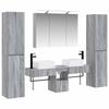 Bathroom Furniture Set 6 Pcs Grey Sonoma Engineered Wood and Glass