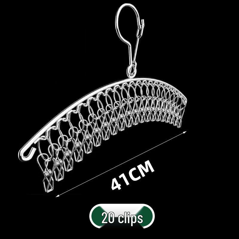 Multifunctional Stainless Steel Drying Rack with Sock Clips and Clothes Pegs