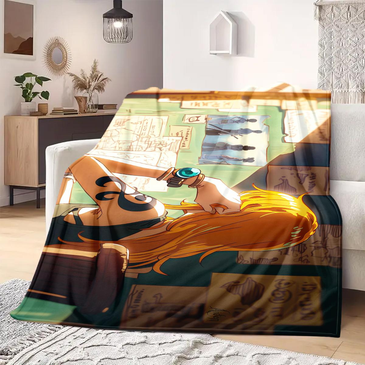 

Nami Print Blanket Warm Comfortable Flannel Blanket Suitable for Bedrooms,Sofas, Beds,Chairs,Travel 60 75x90cm