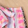 Kids' Cross-Border Tie-Dye Patchwork Hoodie & Sweatpants Set, Autumn/Winter Fashion