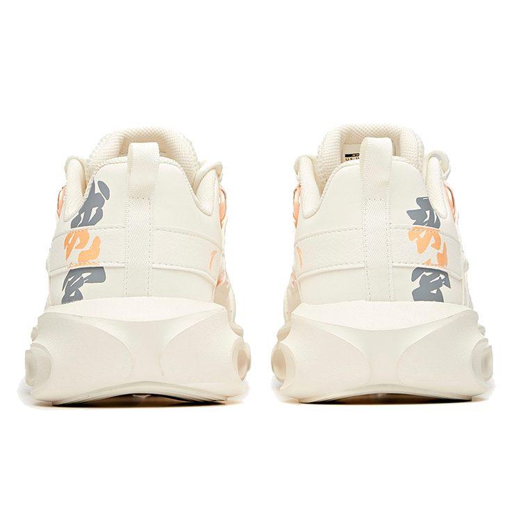 ANTA Training Shoes Women's Low Top Ivory White/Fluorescent Sunset Orange 122037789-1