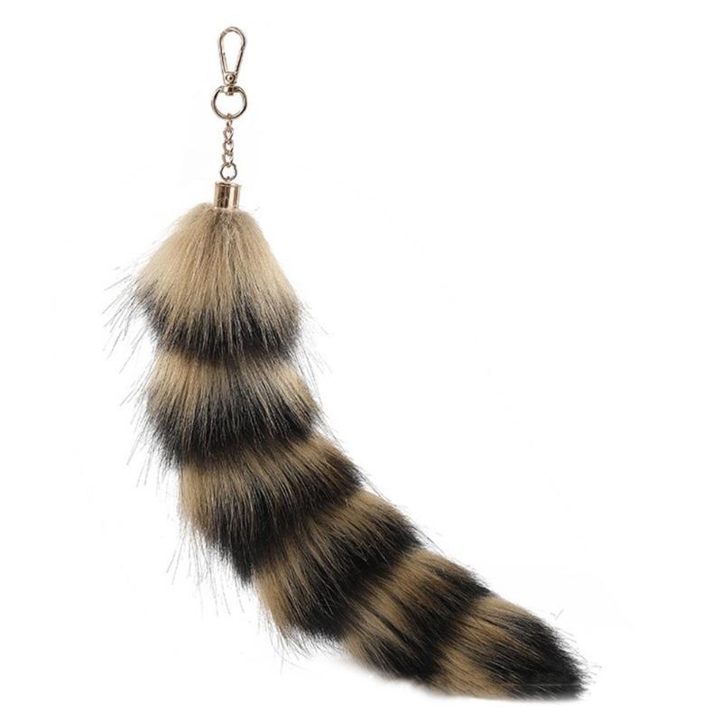 Faux Furs Foxes Tail Keychain Cosplays Toy Handbag Accessorie Bag Keyring Hook Pendant Charm Furs Car Keychain Gifts