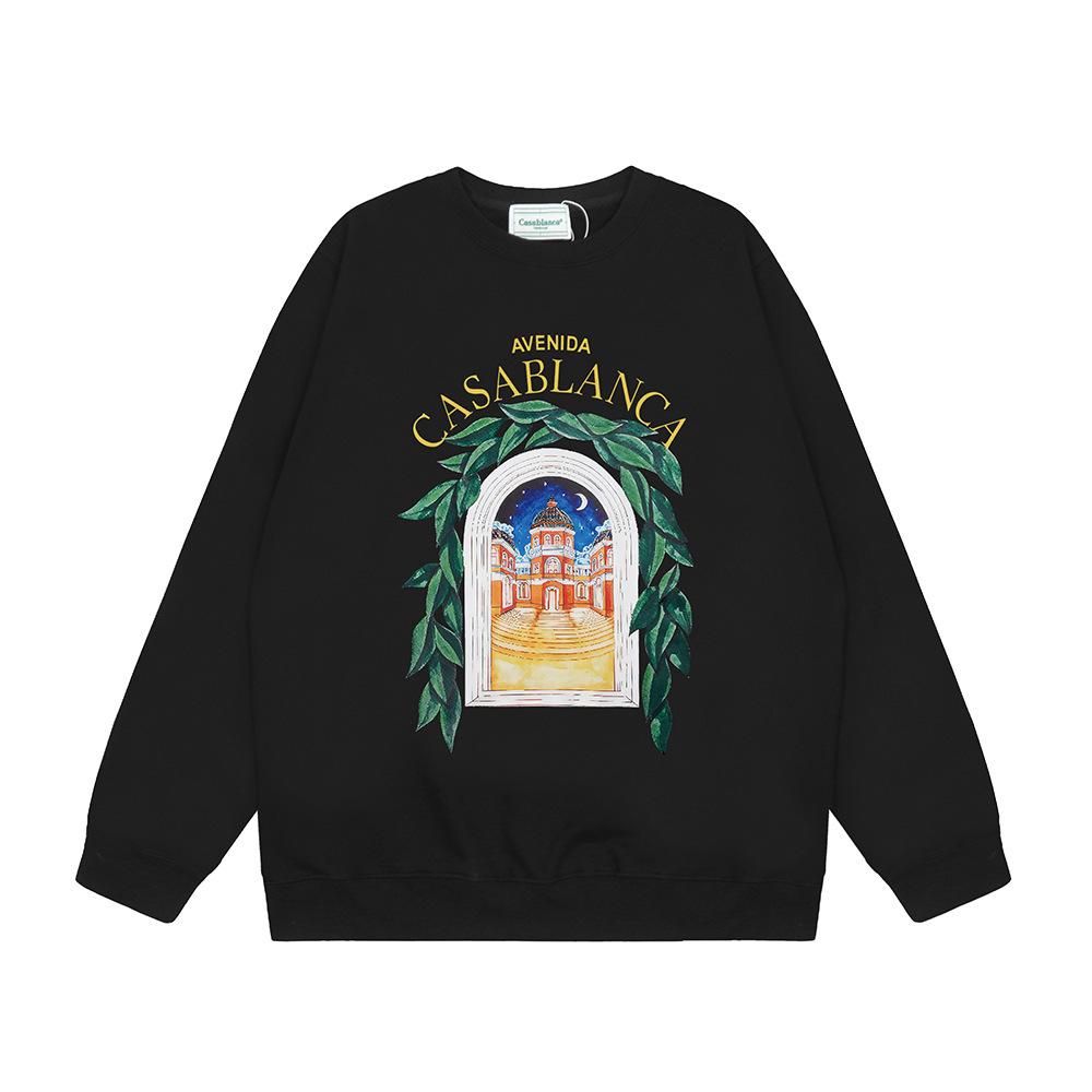 Grenzüberschreitende trendige Marke Casablanca Casablanca Buchstabe gemaltes Print 380g Herren- und Damen- Rundhals-Pullover