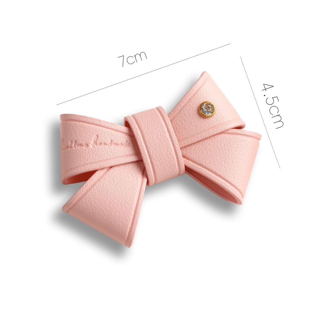 Bow Keychain Pendant Cute Leather Keychain Same Car Keychain Women'S Model