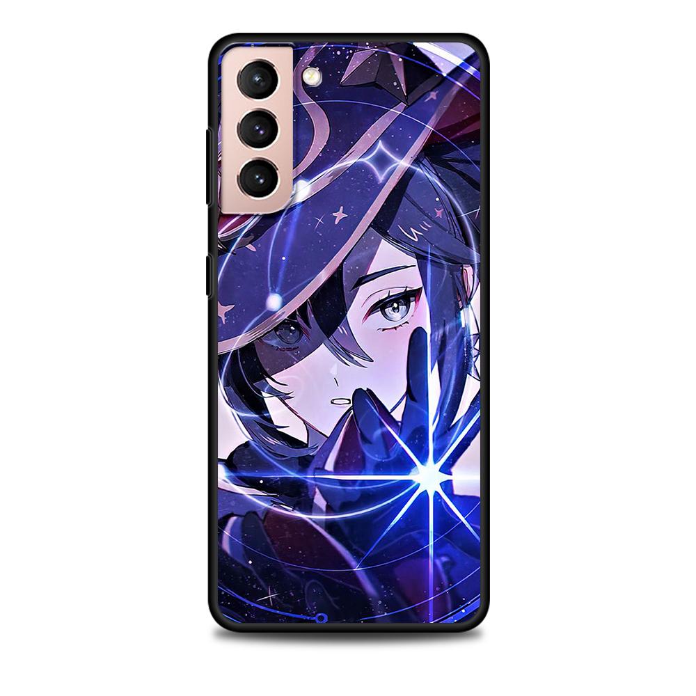 Genshin Impact Game Case for Samsung Galaxy S22 Ultra Phone Cover S21 S20 FE S10 5G S9 S8 Plus S10e S7 Edge Black Soft Silicone