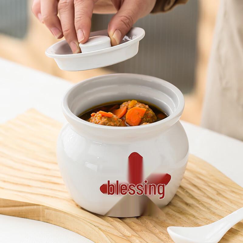 Ruhan 400mL Ceramic Double Boiler Stew Pot Set