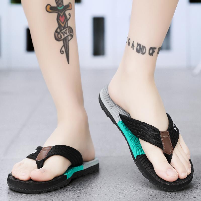 Summer Men's Fashionable Casual Breathable Slippers Sandals Beach Shoes Herringbone Slippers Home Slippers